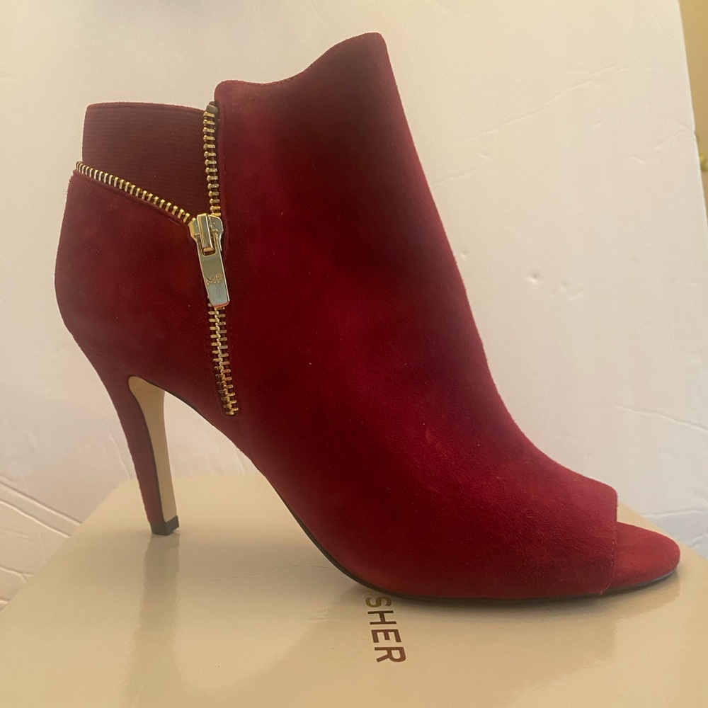 Marc Fisher Serenity Red Suede Ankle Boots
